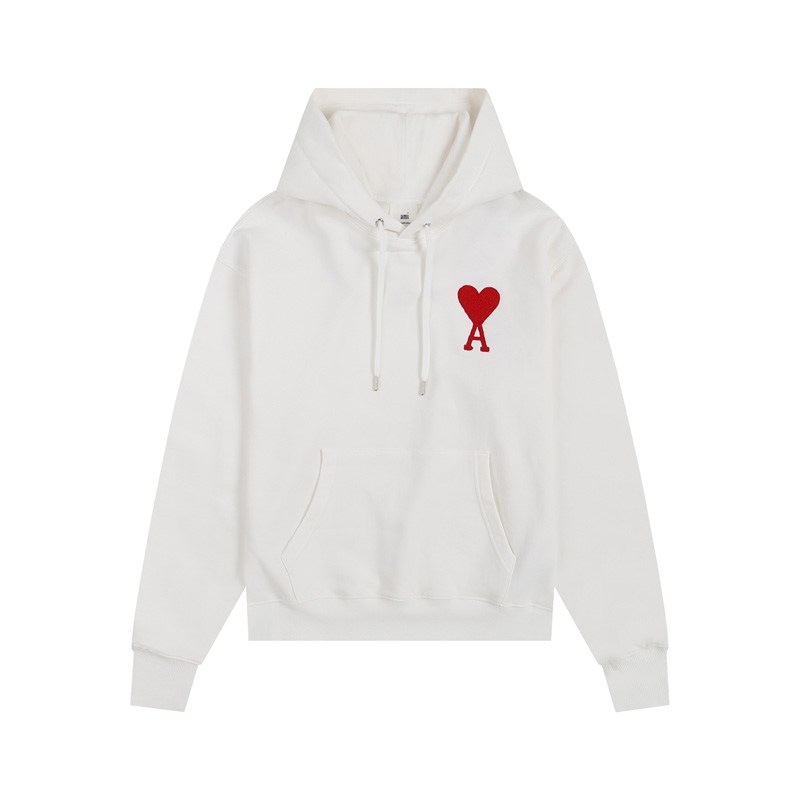 Ami Pairs Macaron Middle Heart Pullover Hoodies